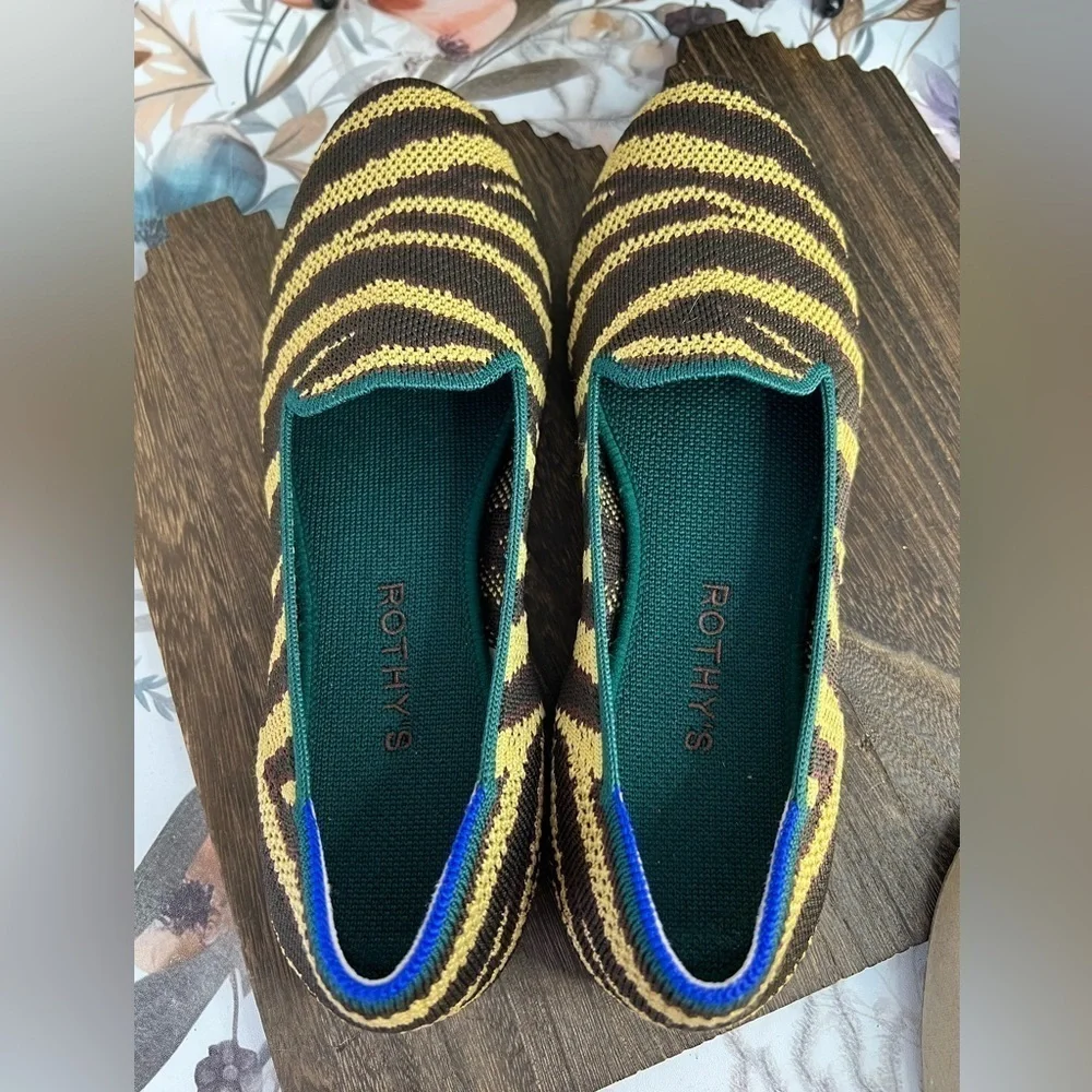 Rothy's Chai Zebra Loafers 9